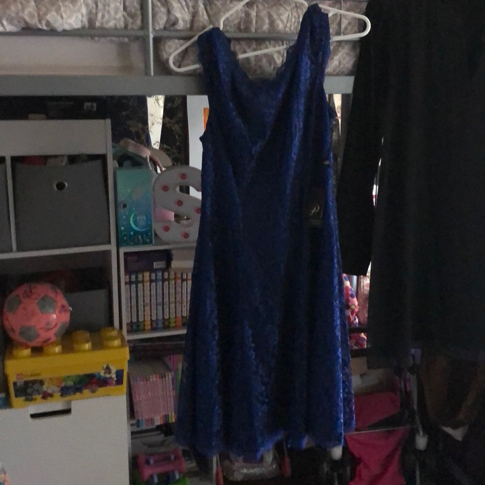 Royal blue cap sleeve Adrianna Papell dress